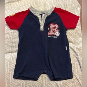 VINTAGE CARTER’S BABY BOY BASEBALL ONESIE JUMPSUIT ROMPER 12 Months